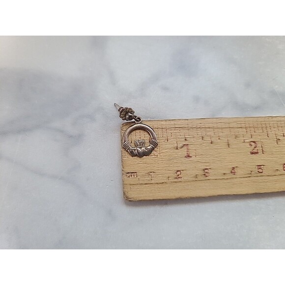 925 Claddagh Dangling Earrings Vintage - Picture 10 of 10